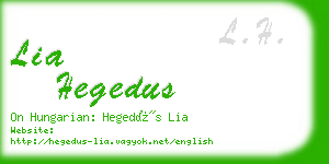 lia hegedus business card